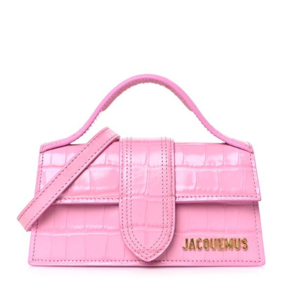 Jacquemus Calfskin Crocodile Embossed Le Bambino Pink - Picture 4 of 4